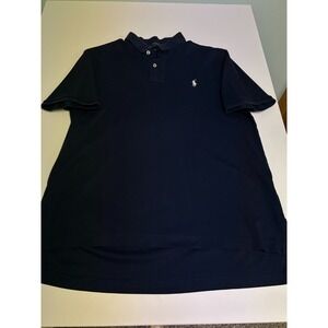 Men's Ralph Lauren Polo, Short Sleeve, Cotton, Blue, Size L